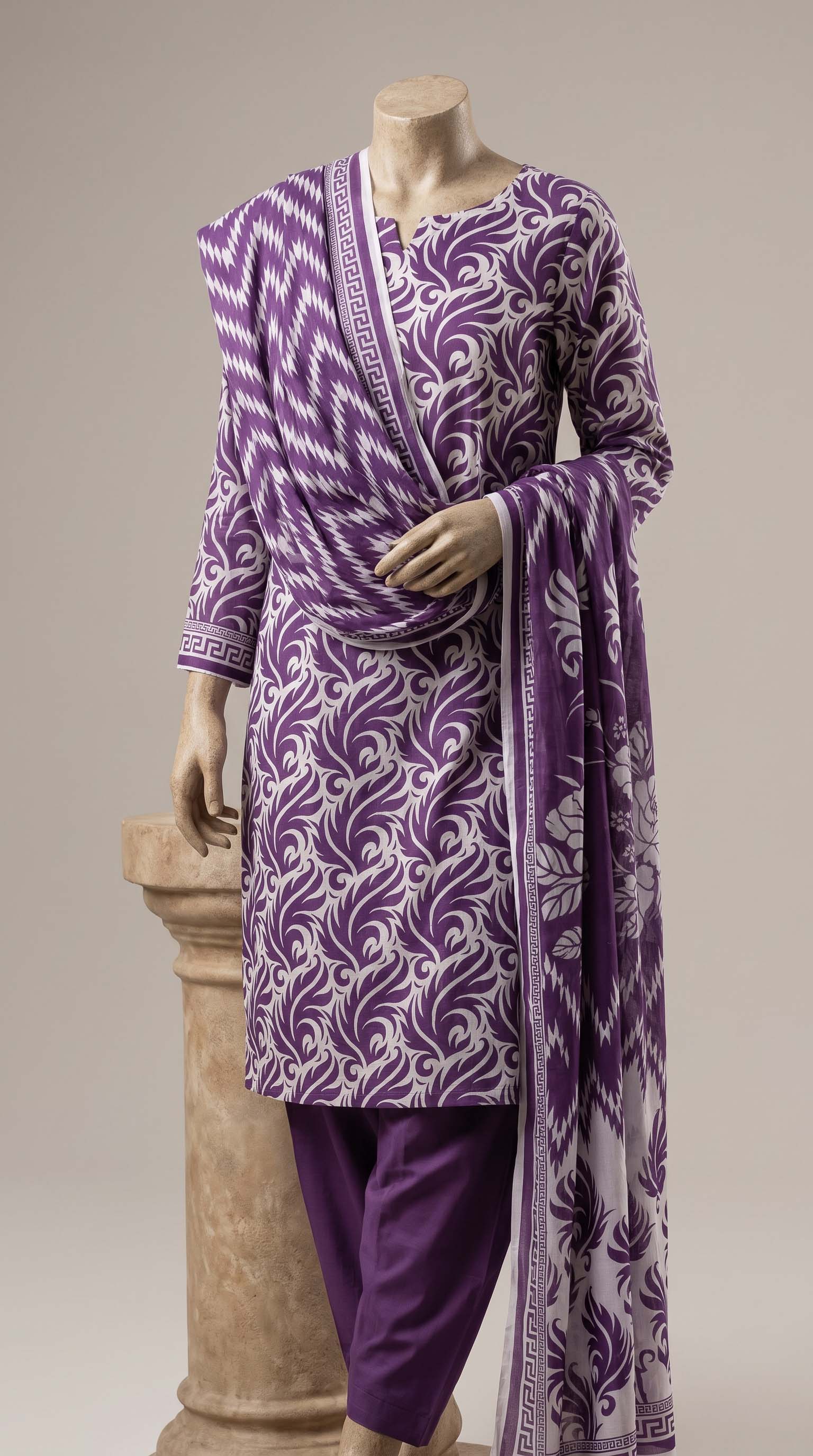 Sapphire Amethyst Purple Lawn Suit 3Pc | Azadi Sale – PurSukoon