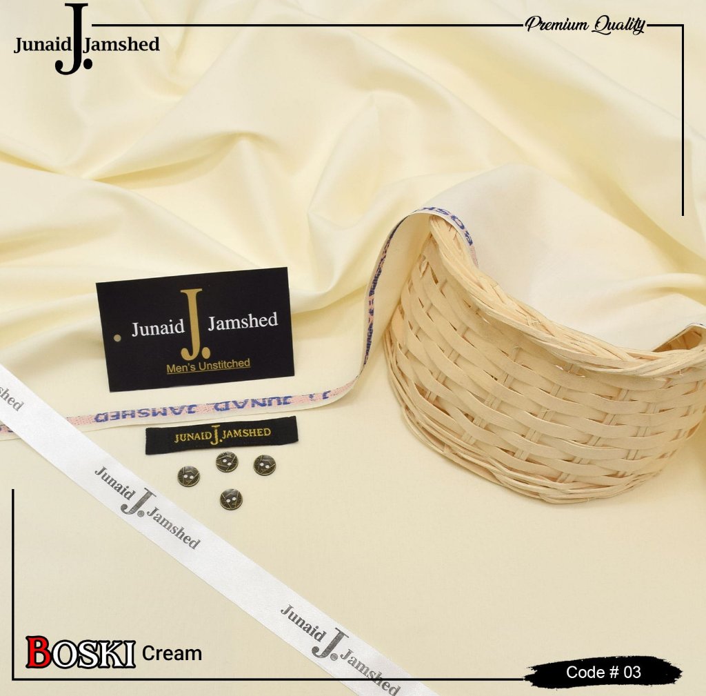 J. Junaid Jamshed Boski Wash n Wear | Cream