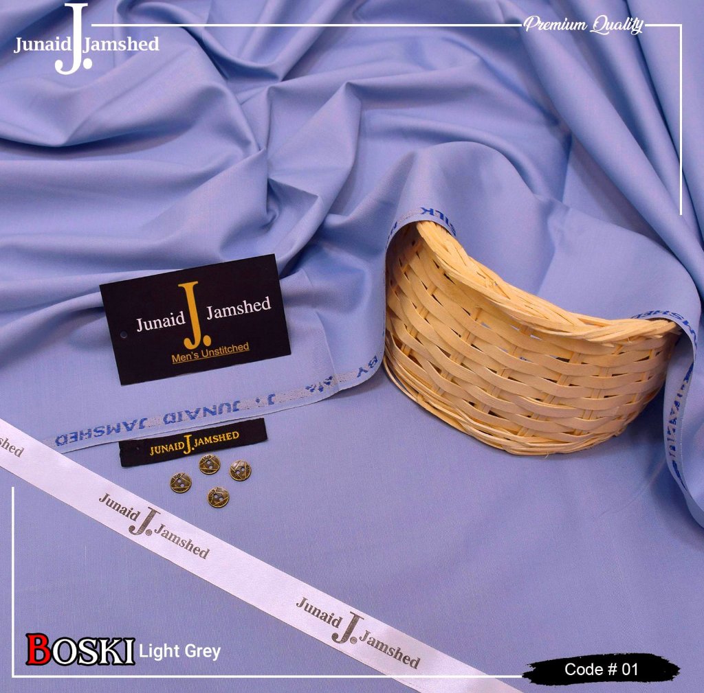 J. Junaid Jamshed Boski Wash n Wear | Light Grey